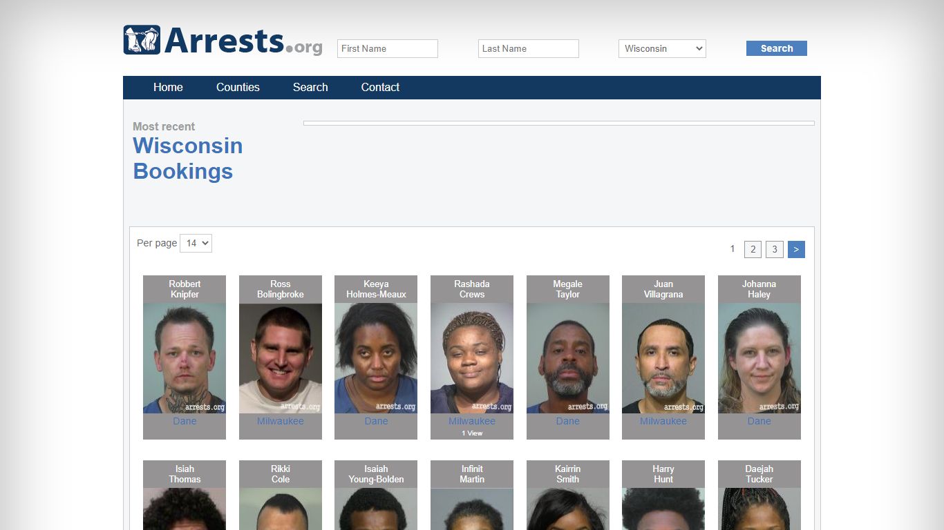 Wisconsin Arrests and Inmate Search